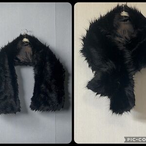 Black Faux Fur Scarf